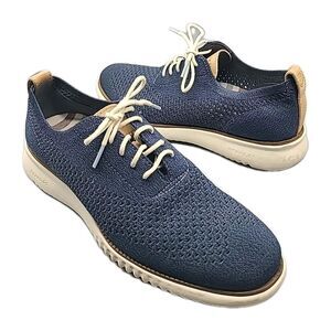 COLE HAAN Men’s Zero Grand Stitchlite Navy Blue Mesh Comfort Oxford Shoes Sz 8.5